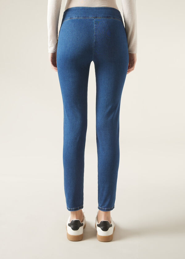 Calzedonia Leggings De Denim Skinny De Cintura Alta