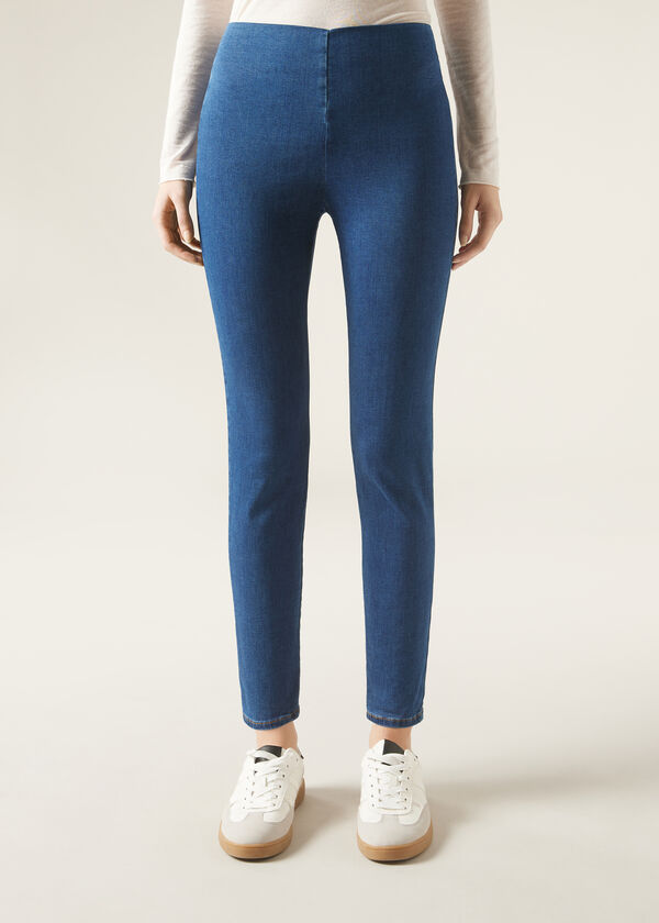 Calzedonia Leggings de Denim Skinny de Cintura Alta