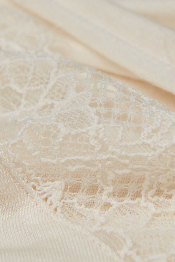 Intimissimi Body De Manga Larga De Modal Ultralight Con Cashmere Y Encaje