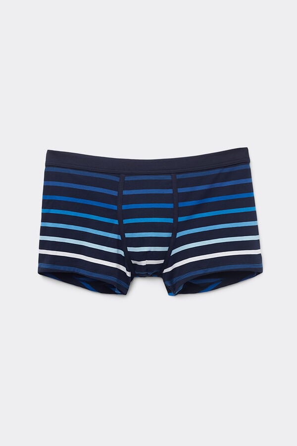 Intimissimi Bóxer Algodón Superior Estampado Rayas Azul