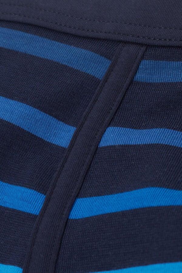 Intimissimi Bóxer Algodón Superior Estampado Rayas Azul
