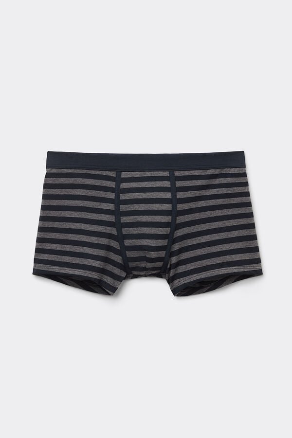 Intimissimi Bóxer Algodón Superior Estampado Rayas Azul Gris