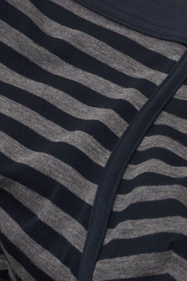 Intimissimi Bóxer Algodón Superior Estampado Rayas Azul Gris