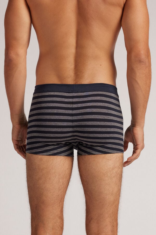 Intimissimi Bóxer Algodón Superior Estampado Rayas Azul Gris