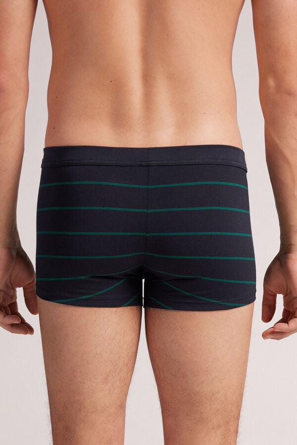 Intimissimi Bóxer Algodón Superior Estampado Rayas Azul Verde