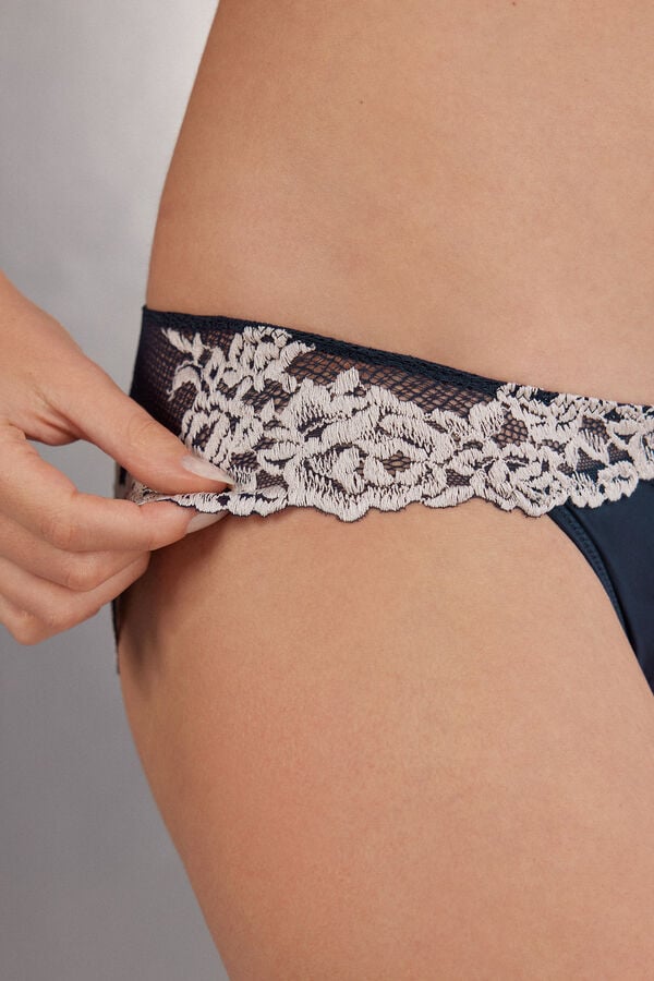 Intimissimi Braga transparente en parte trasera con microfibra y encaje Pretty Flowers