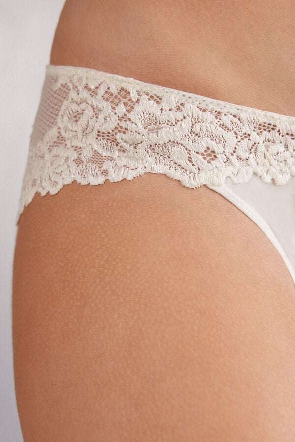 Intimissimi Braga transparente en parte trasera con microfibra y encaje Pretty Flowers