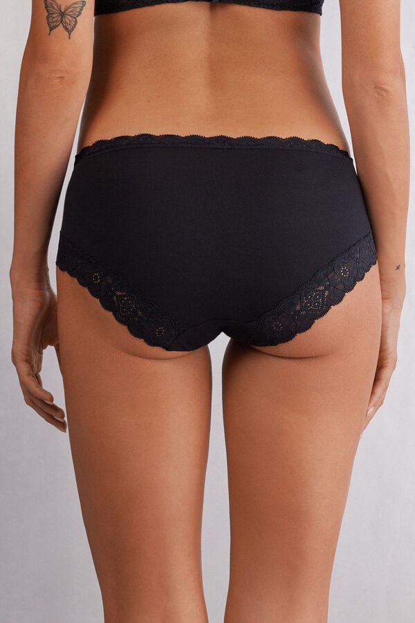 Intimissimi Braguita De Talle Medio De Algodón Y Encaje