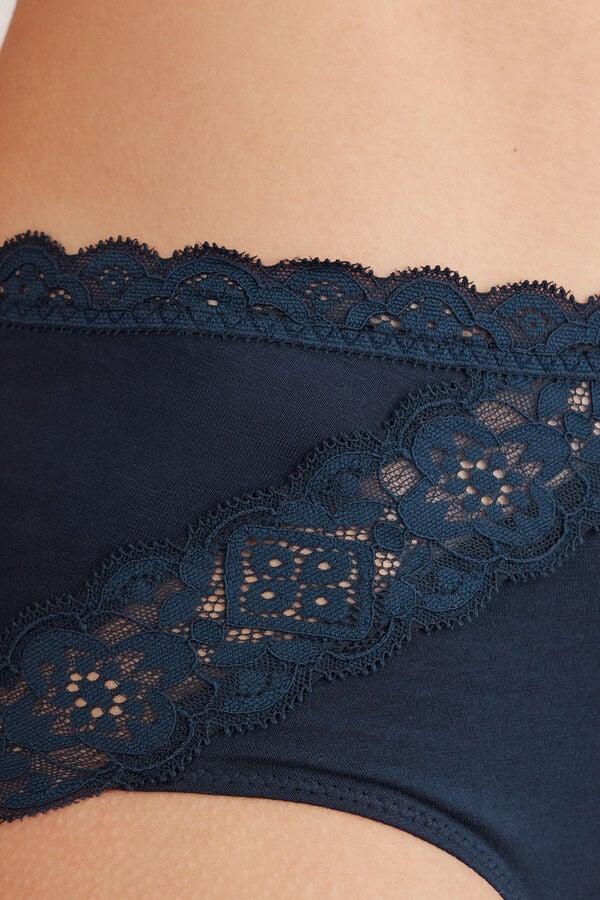 Intimissimi Braguita de Talle Medio de Algodón y Encaje