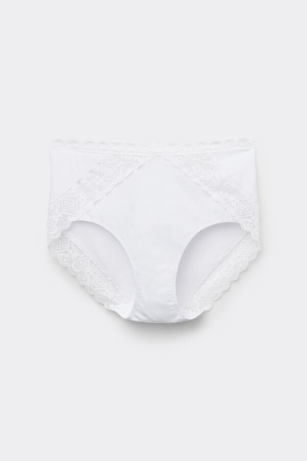 Intimissimi Braguita De Talle Medio De Algodón Y Encaje