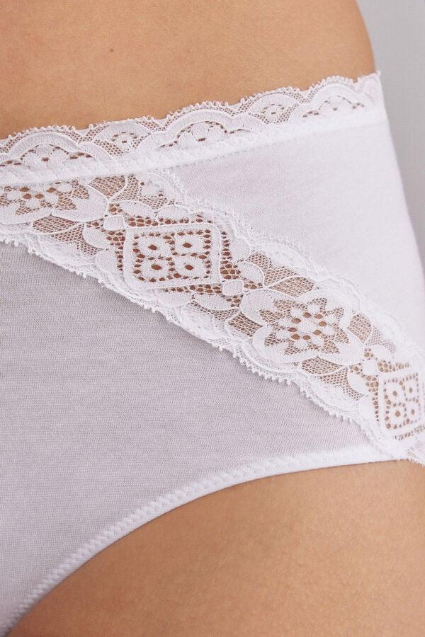 Intimissimi Braguita de Talle Medio de Algodón y Encaje