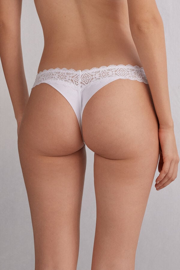 Intimissimi Brasileña De Encaje Y Microfibra Estilo De Los Años 80