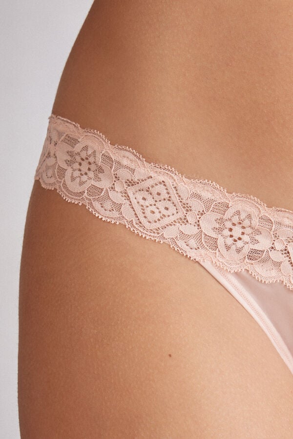 Intimissimi Brasileña de Encaje y Microfibra Estilo de los Años 80