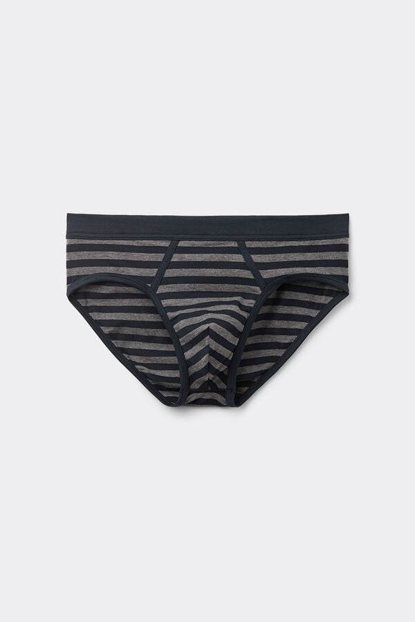 Intimissimi Calzoncillos Algodón Superior Estampado Rayas Azul Gris