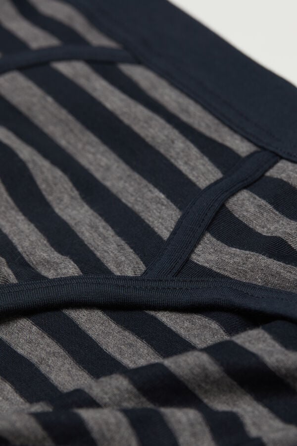 Intimissimi Calzoncillos Algodón Superior Estampado Rayas Azul Gris