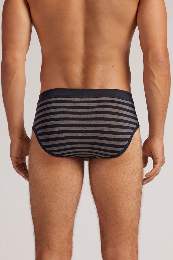 Intimissimi Calzoncillos Algodón Superior Estampado Rayas Azul Gris