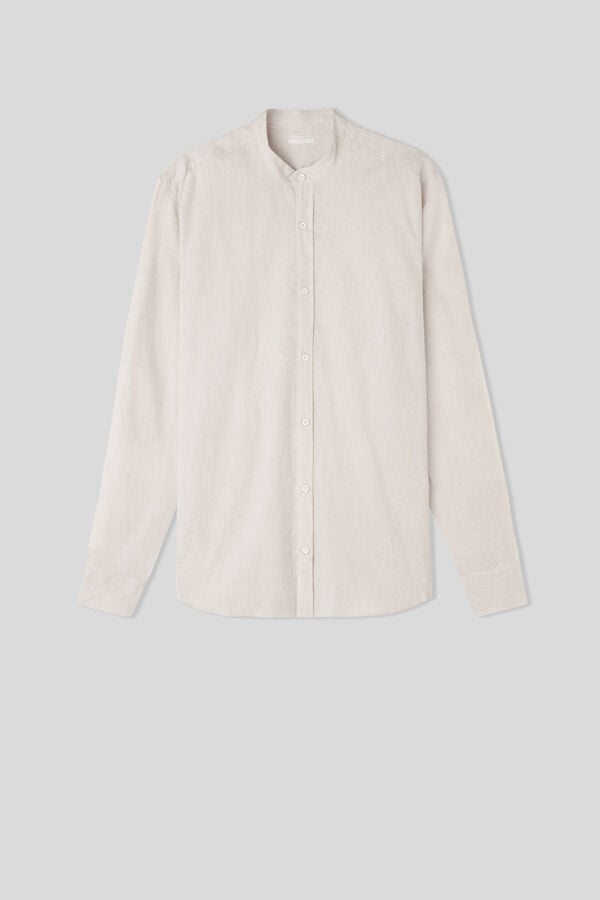 Intimissimi Camisa Con Cuello Mao De Lino Y Algodón
