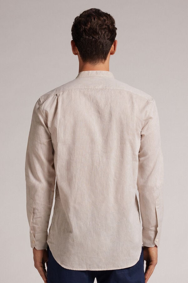 Intimissimi Camisa con Cuello Mao de Lino y Algodón