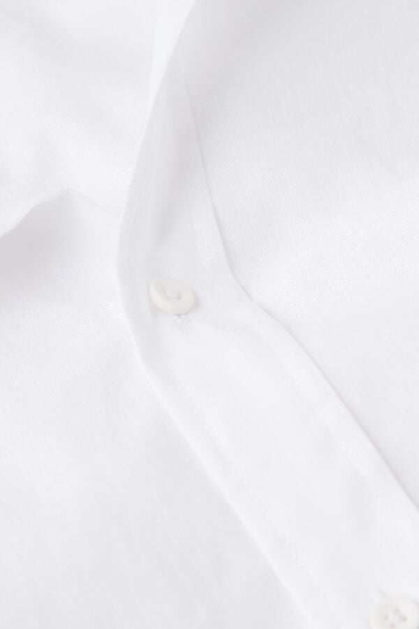 Intimissimi Camisa Con Cuello Mao De Lino Y Algodón