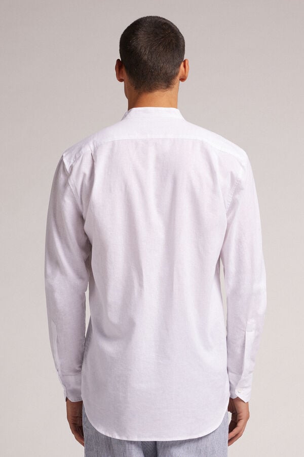 Intimissimi Camisa con Cuello Mao de Lino y Algodón