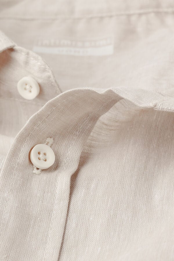 Intimissimi Camisa De Manga Corta En Lino Y Algodón