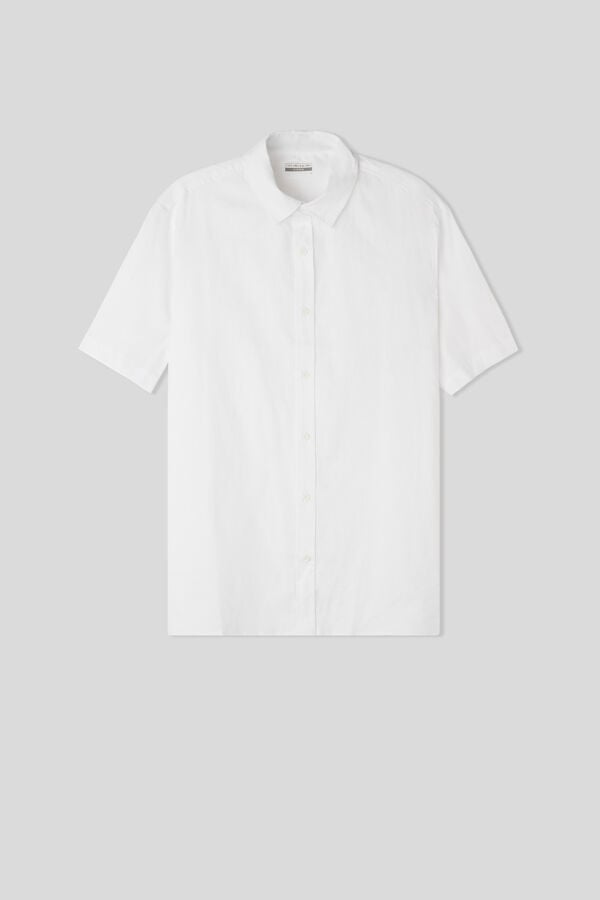 Intimissimi Camisa De Manga Corta En Lino Y Algodón