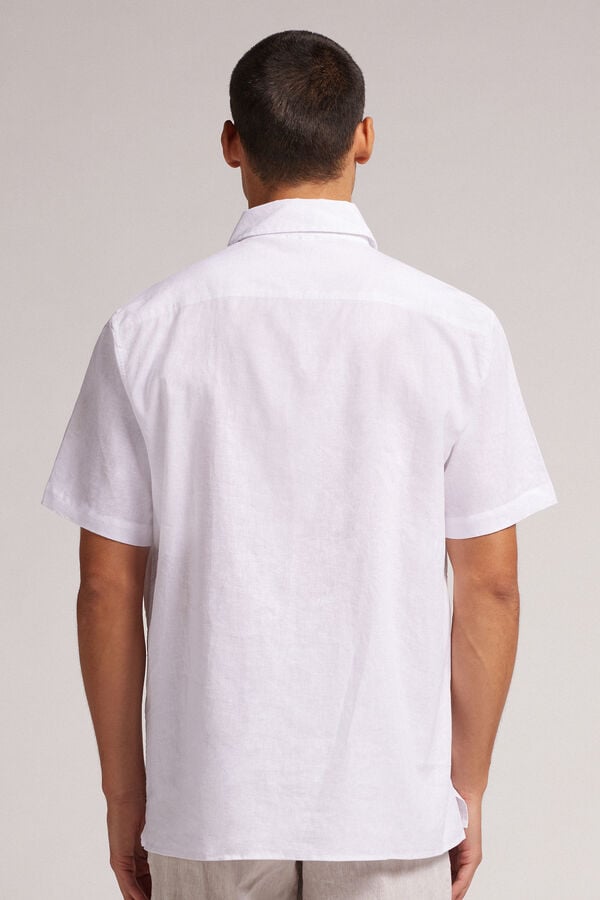 Intimissimi Camisa de Manga Corta en Lino y Algodón