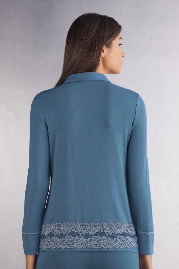 Intimissimi Camiseta Con Abertura Frontal De Modal Pretty Flowers