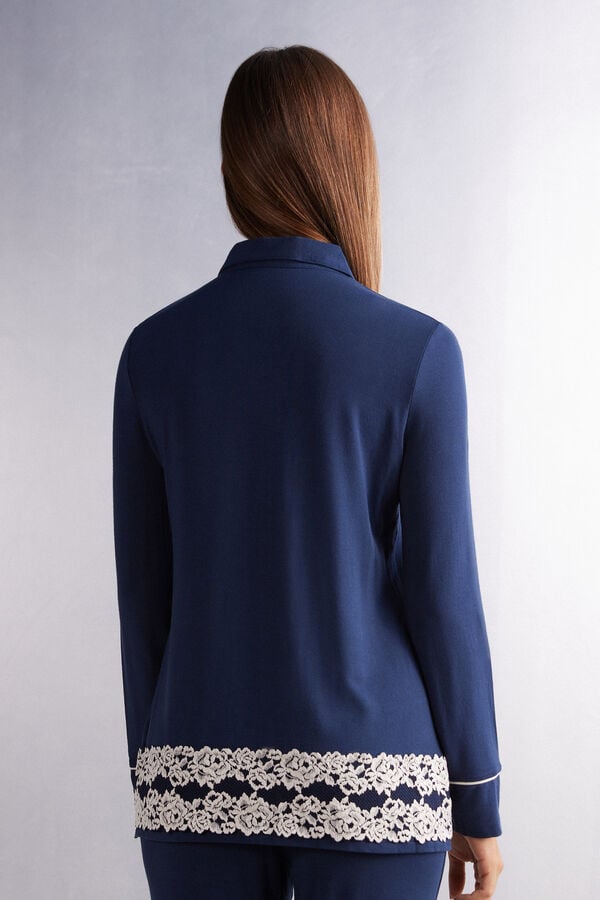 Intimissimi Camiseta Con Abertura Frontal De Modal Pretty Flowers