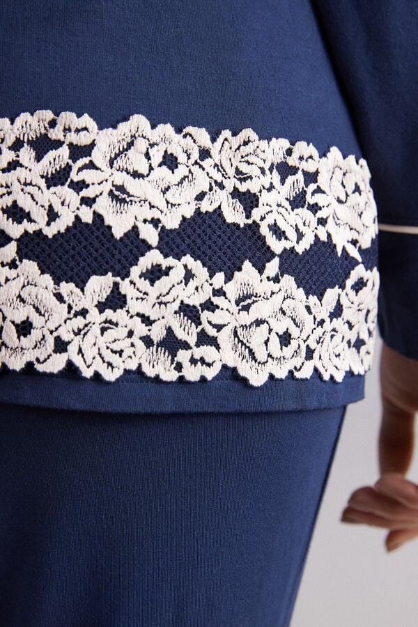 Intimissimi Camiseta con Abertura Frontal de Modal Pretty Flowers