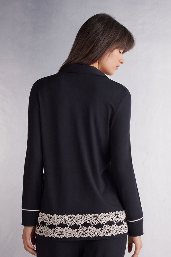 Intimissimi Camiseta Con Abertura Frontal De Modal Pretty Flowers