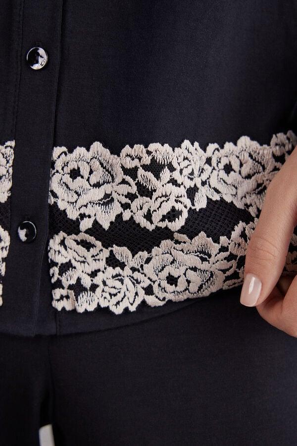 Intimissimi Camiseta con Abertura Frontal de Modal Pretty Flowers