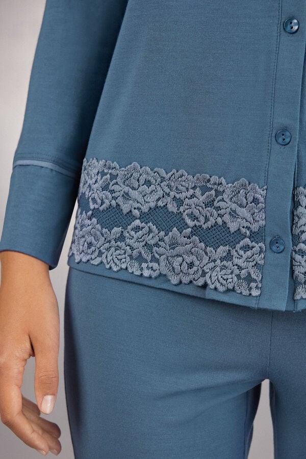 Intimissimi Camiseta con Abertura Frontal de Modal Pretty Flowers