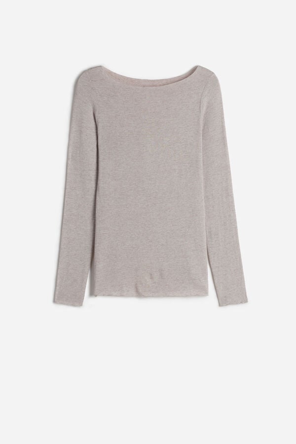 Intimissimi Camiseta Con Cuello Barco En Cashmere De Manga Larga