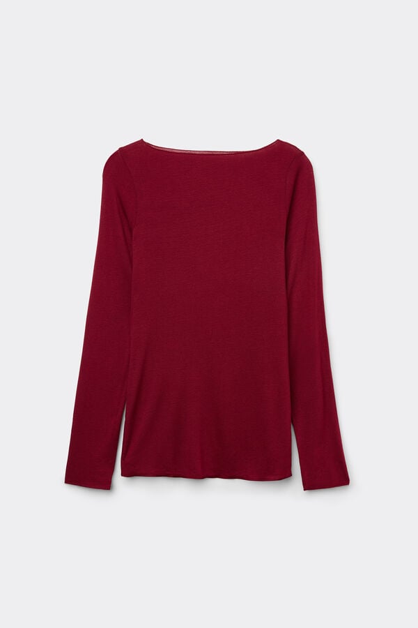 Intimissimi Camiseta Con Cuello Barco En Cashmere De Manga Larga