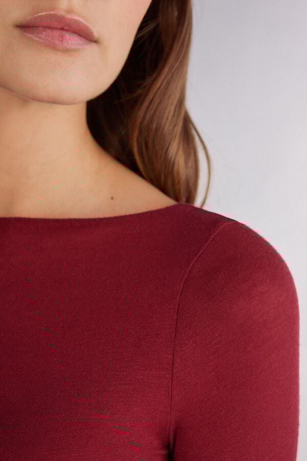 Intimissimi Camiseta con cuello barco en cashmere de manga Larga