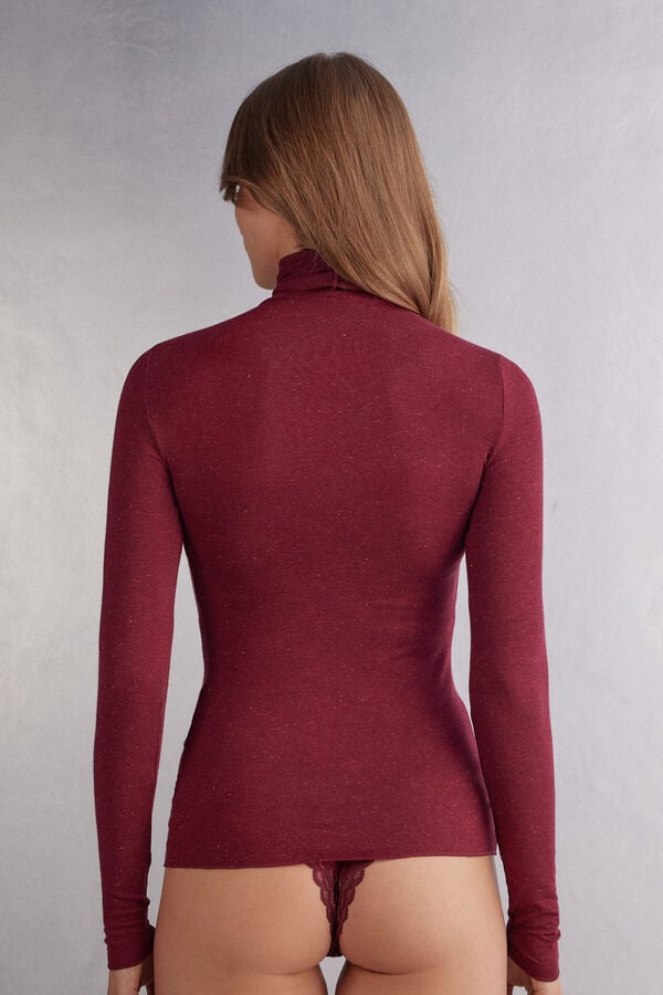 Intimissimi Camiseta De Cuello Alto De Modal Ligero Con Cashmere Lamé