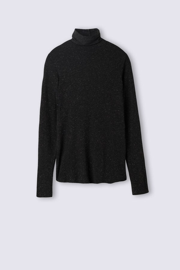 Intimissimi Camiseta De Cuello Alto De Modal Ligero Con Cashmere Lamé