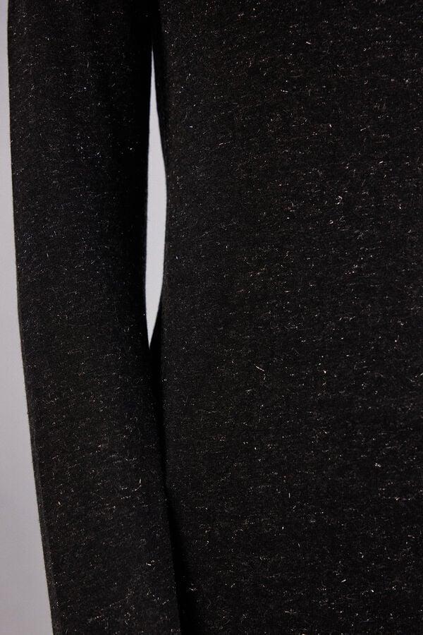 Intimissimi Camiseta de Cuello Alto de Modal Ligero con Cashmere Lamé