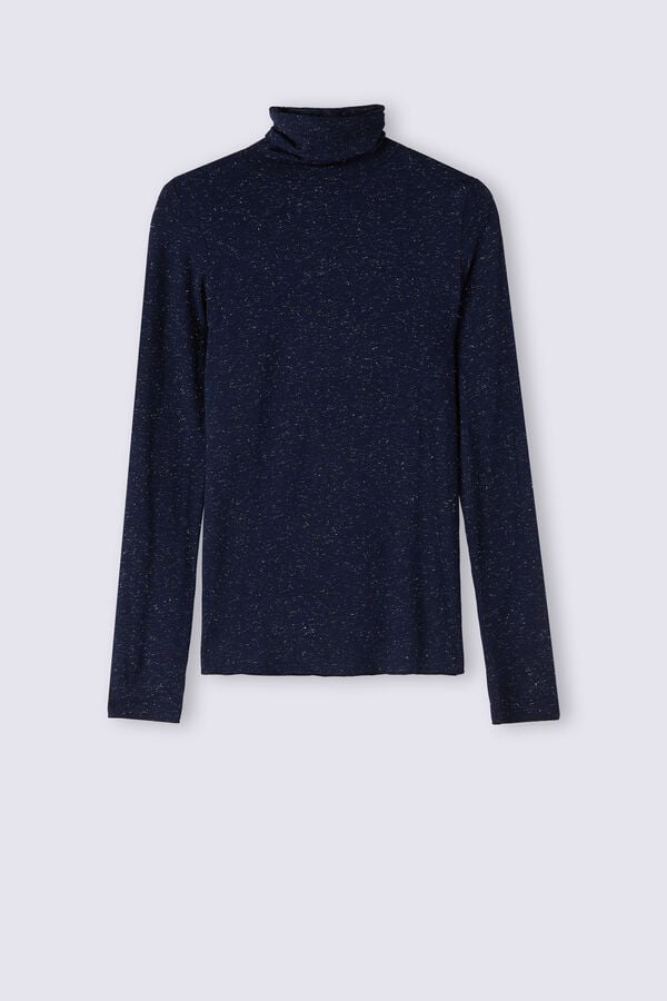 Intimissimi Camiseta De Cuello Alto De Modal Ligero Con Cashmere Lamé