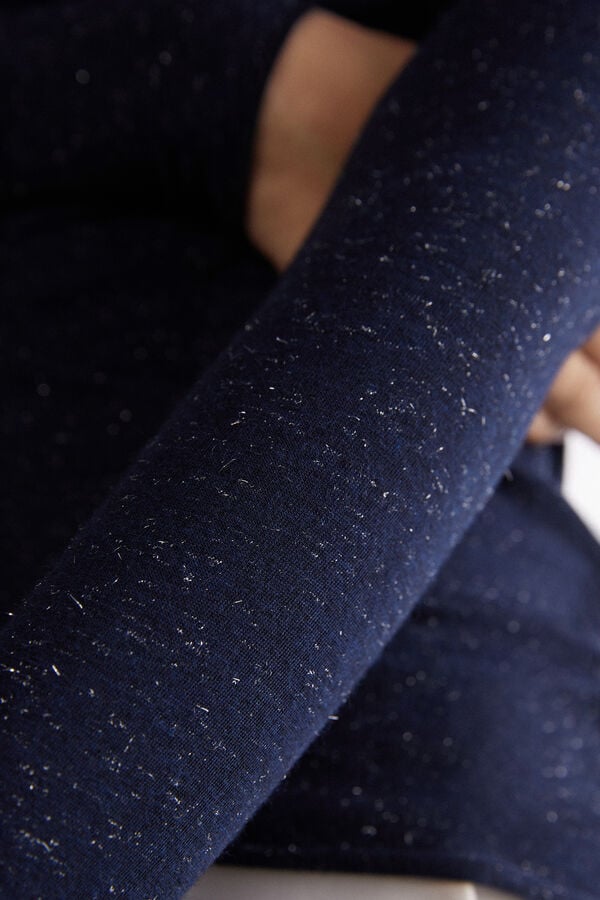 Intimissimi Camiseta de Cuello Alto de Modal Ligero con Cashmere Lamé