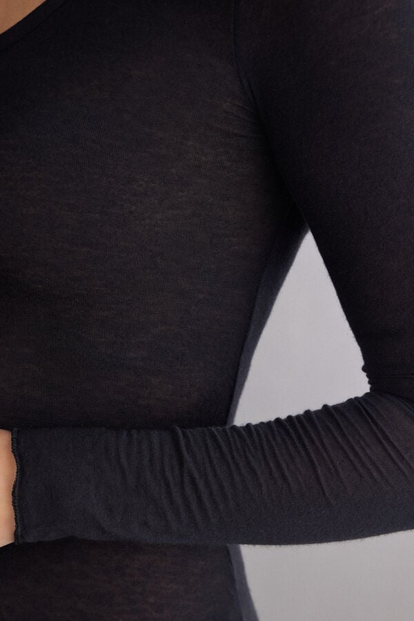 Intimissimi Camiseta de Cuello de Pico de Modal Ultraligero con Cashmere