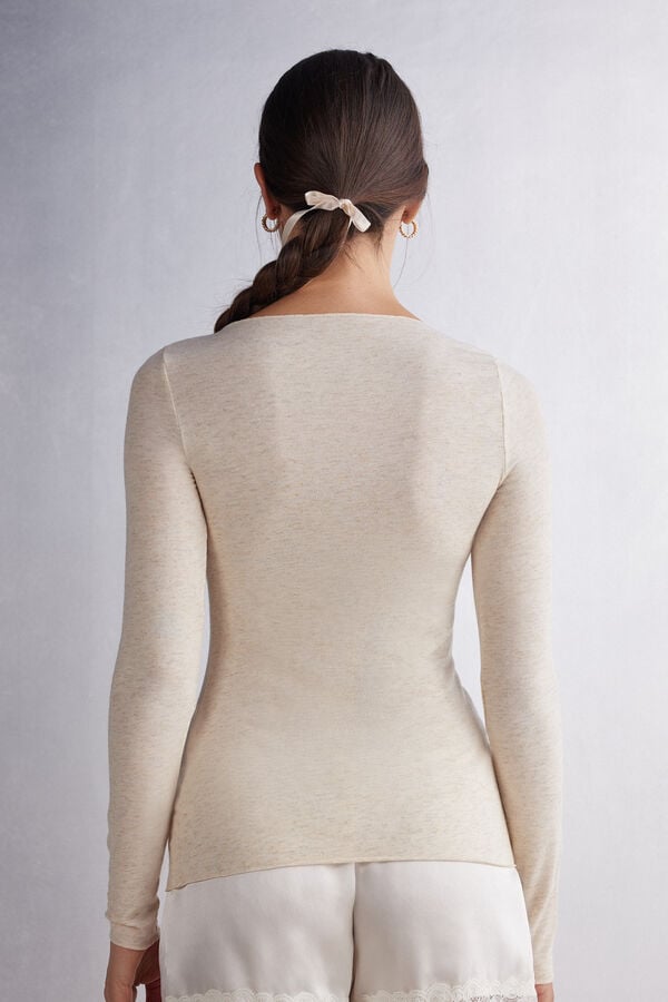 Intimissimi Camiseta De Cuello Redondo De Modal Ligero Con Cashmere Lamé