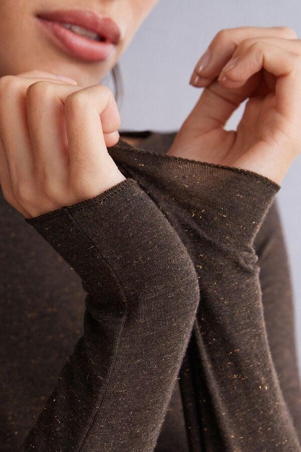 Intimissimi Camiseta de Cuello Redondo de Modal Ligero con Cashmere Lamé