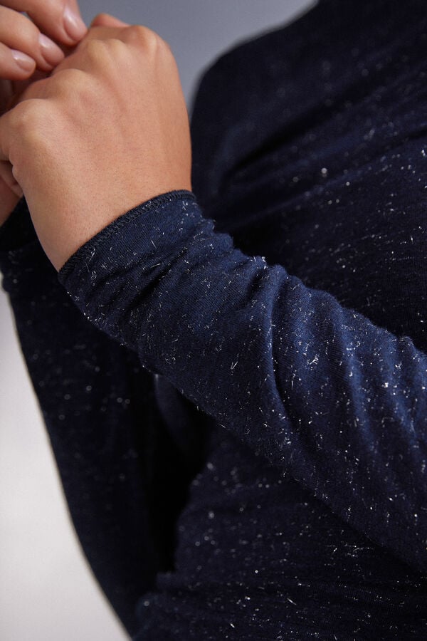 Intimissimi Camiseta de Cuello Redondo de Modal Ligero con Cashmere Lamé