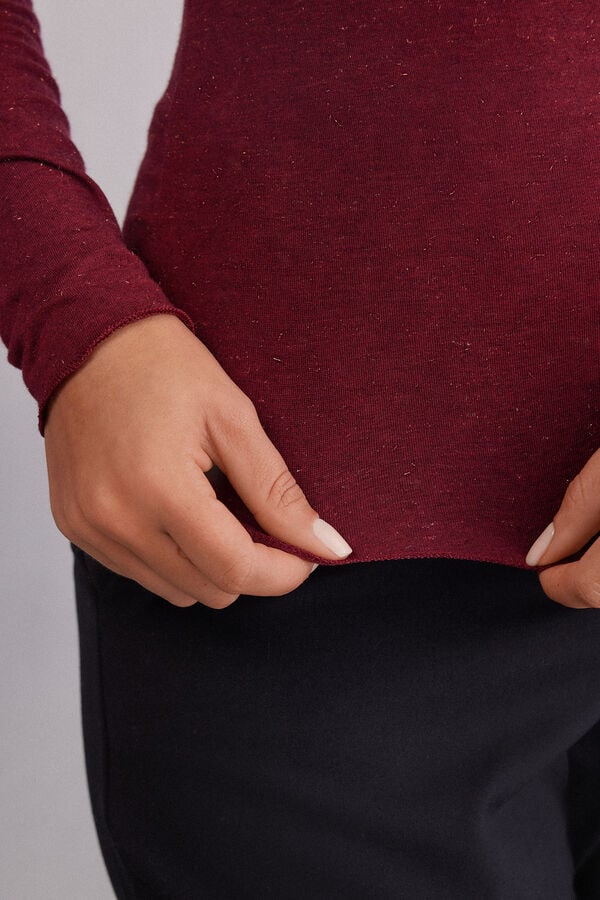 Intimissimi Camiseta de Cuello Redondo de Modal Ligero con Cashmere Lamé