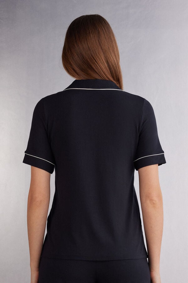 Intimissimi Camiseta De Manga Corta Con Abertura Frontal De Modal