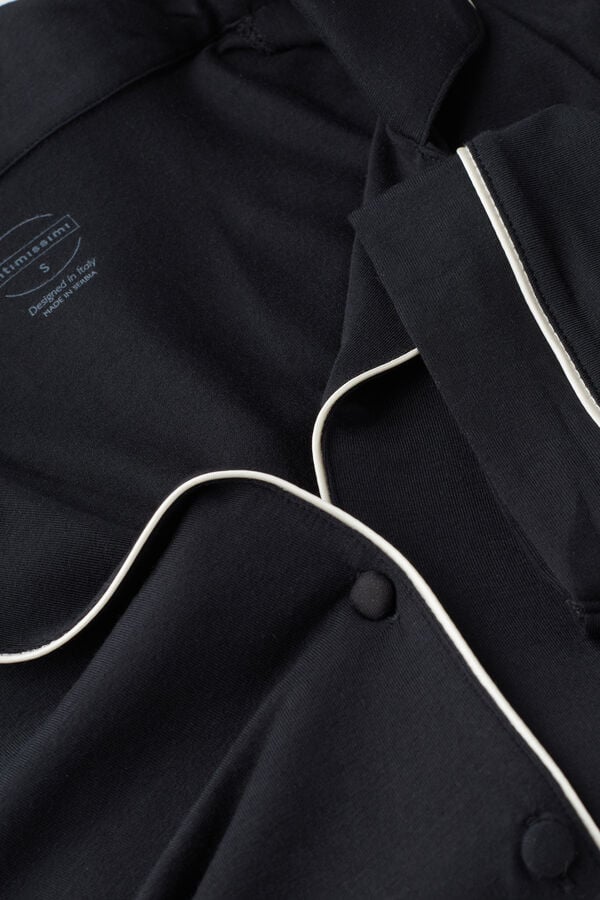 Intimissimi Camiseta De Manga Corta Con Abertura Frontal De Modal