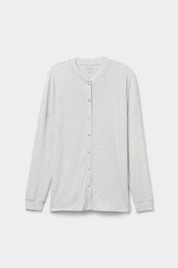 Intimissimi Camiseta De Manga Larga Con Abertura Delantera De Modal Chic Comfort