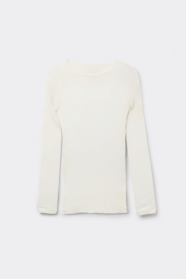 Intimissimi Camiseta De Manga Larga Con Cuello Redondo Holgado De Lana Y Seda